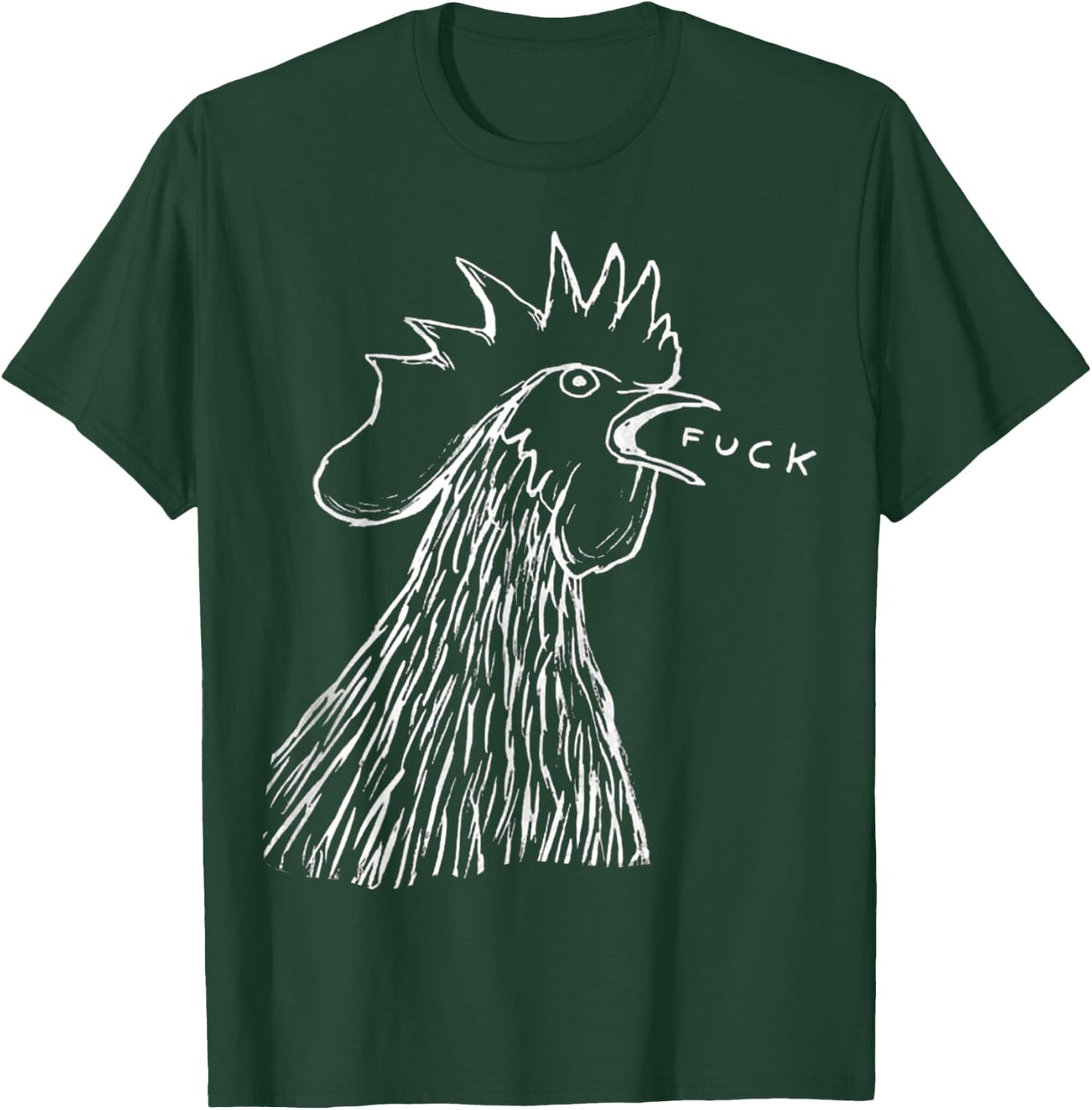 Bad - Chicken - Fuck - Rooster Yelling Art T-Shirt - T-Shirt | Forest
