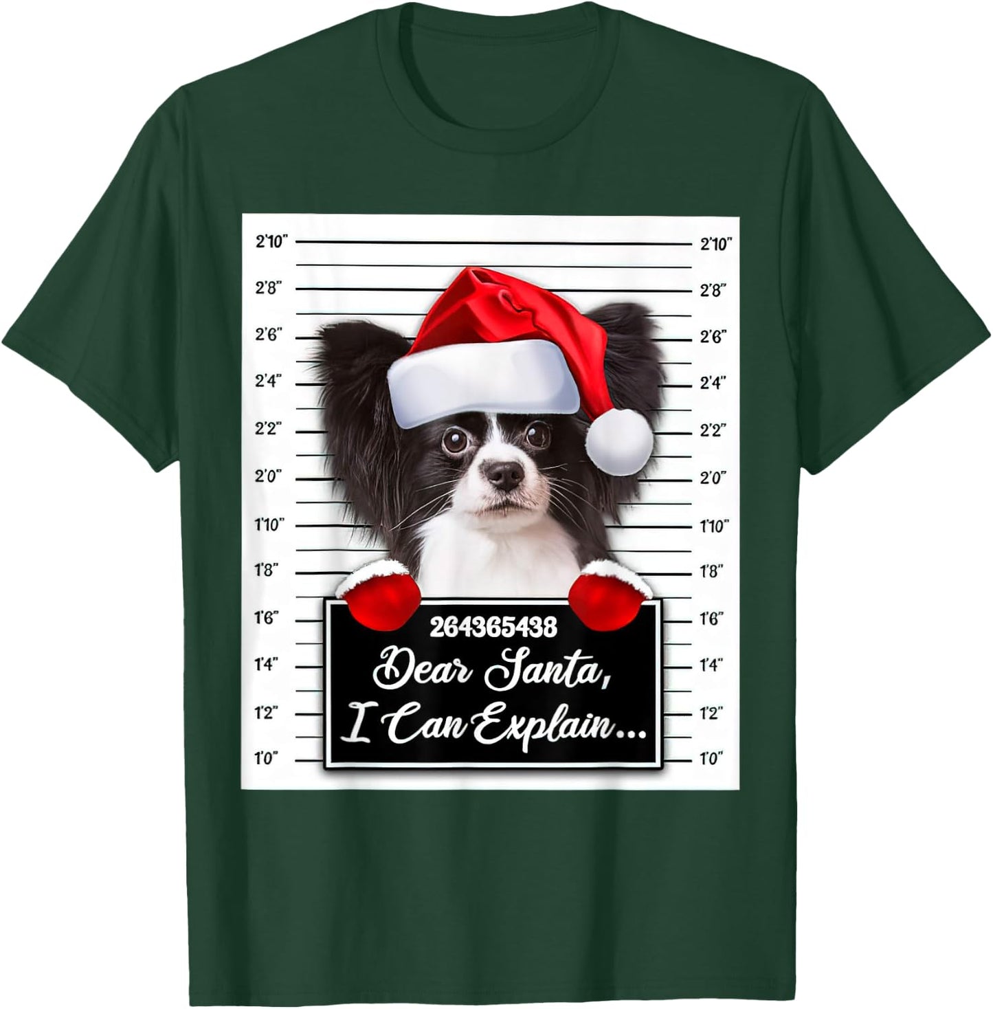 Dear Santa I Can Explain Funny Christmas Papillon Xmas T-Shirt - T-Shirt | Forest