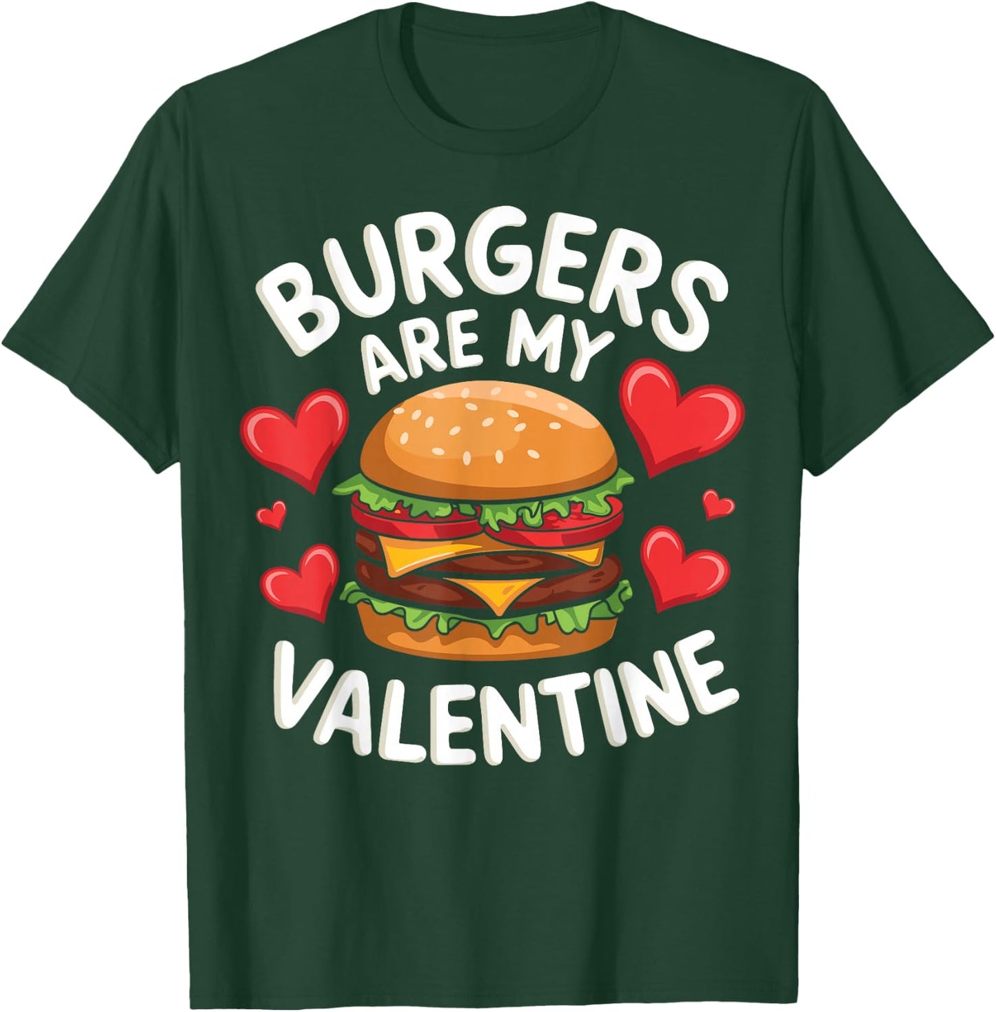 Funny Valentine's Burger Lovers Men Women - Adults - Black - Small - Short Sleeve - Cotton 65%, Polyester 35% - Family, Men, Women, Children T-Shirt - T-Shirt | Forest