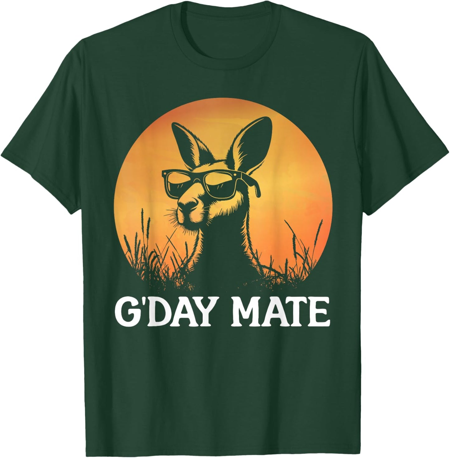 Funny Kangaroo With Sunglasses Sunset Australia G'Day Mate T-Shirt - T-Shirt | Forest