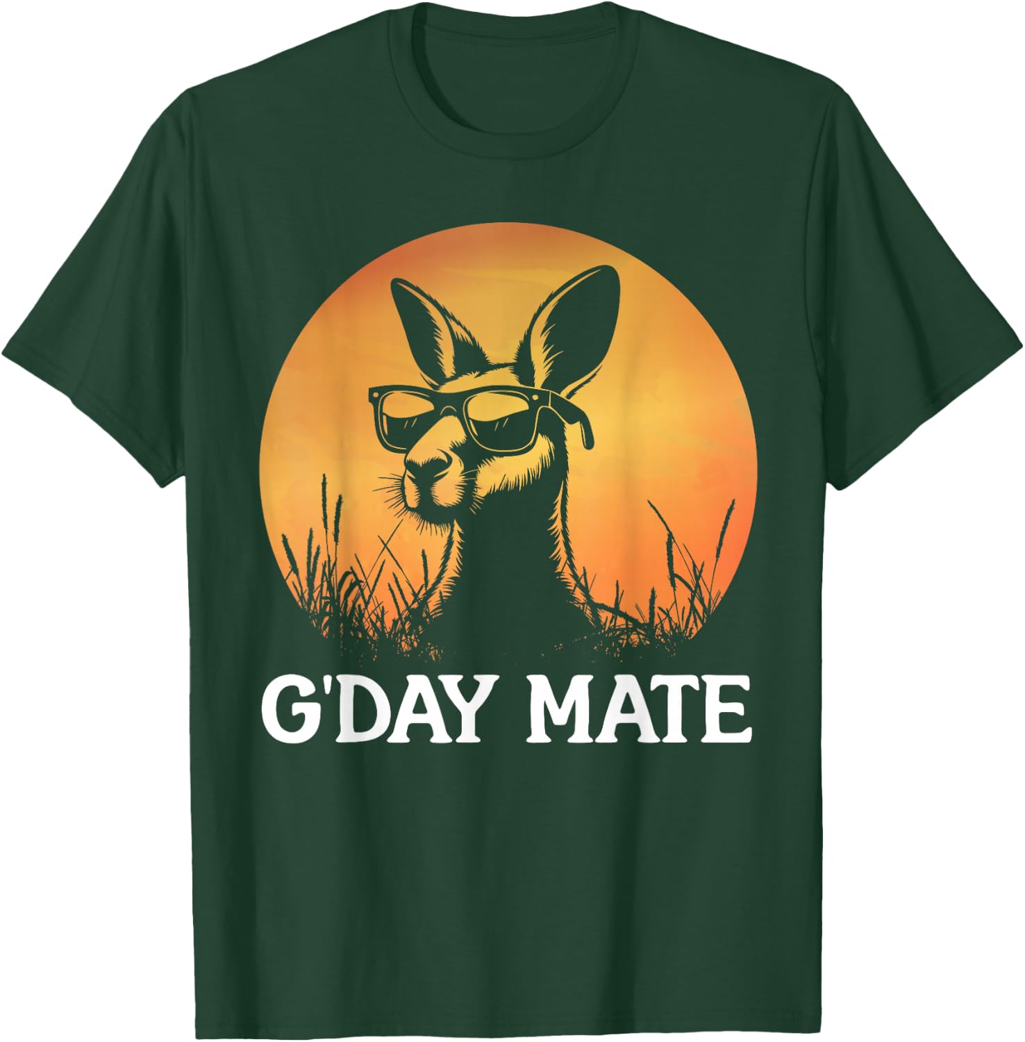 Funny Kangaroo With Sunglasses Sunset Australia G'Day Mate T-Shirt - T-Shirt | Forest