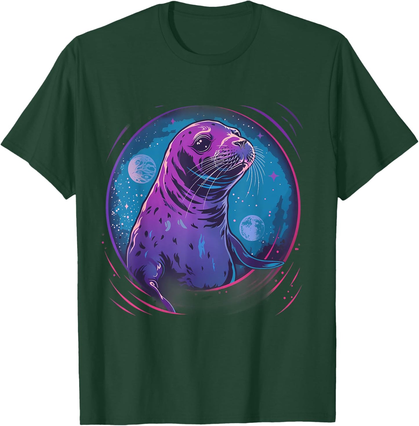 Seal Sea Ocean Animal Lover Artwork Motif Marine Mammal T-Shirt - T-Shirt | Forest