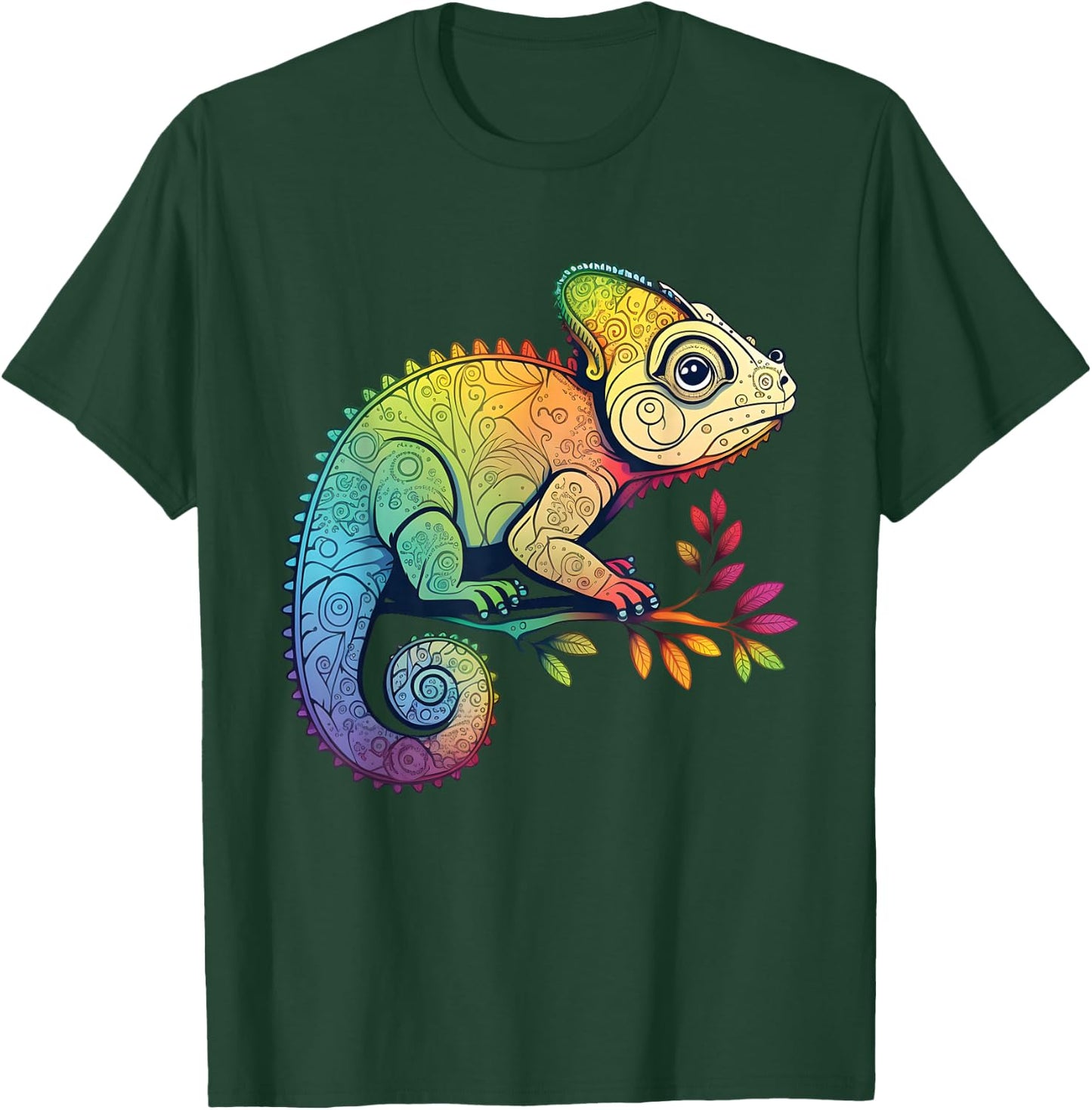 Colorful Chameleon Camouflage Rainforest Chameleon Lizard T-Shirt - T-Shirt | Forest