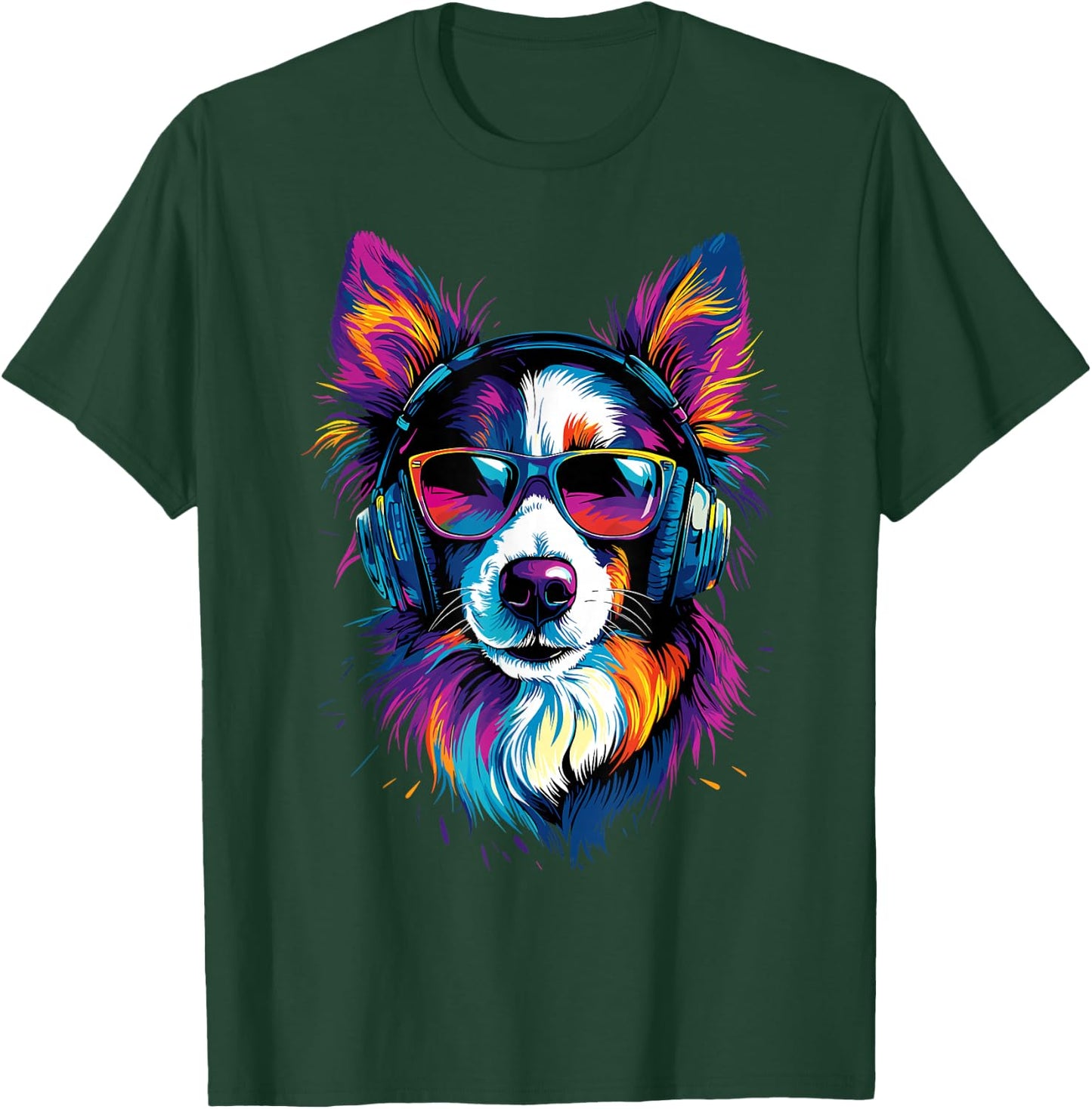 Border Collie mit Sonnenbrille Welpe Süße Border Collies T-Shirt - T-Shirt | Forest
