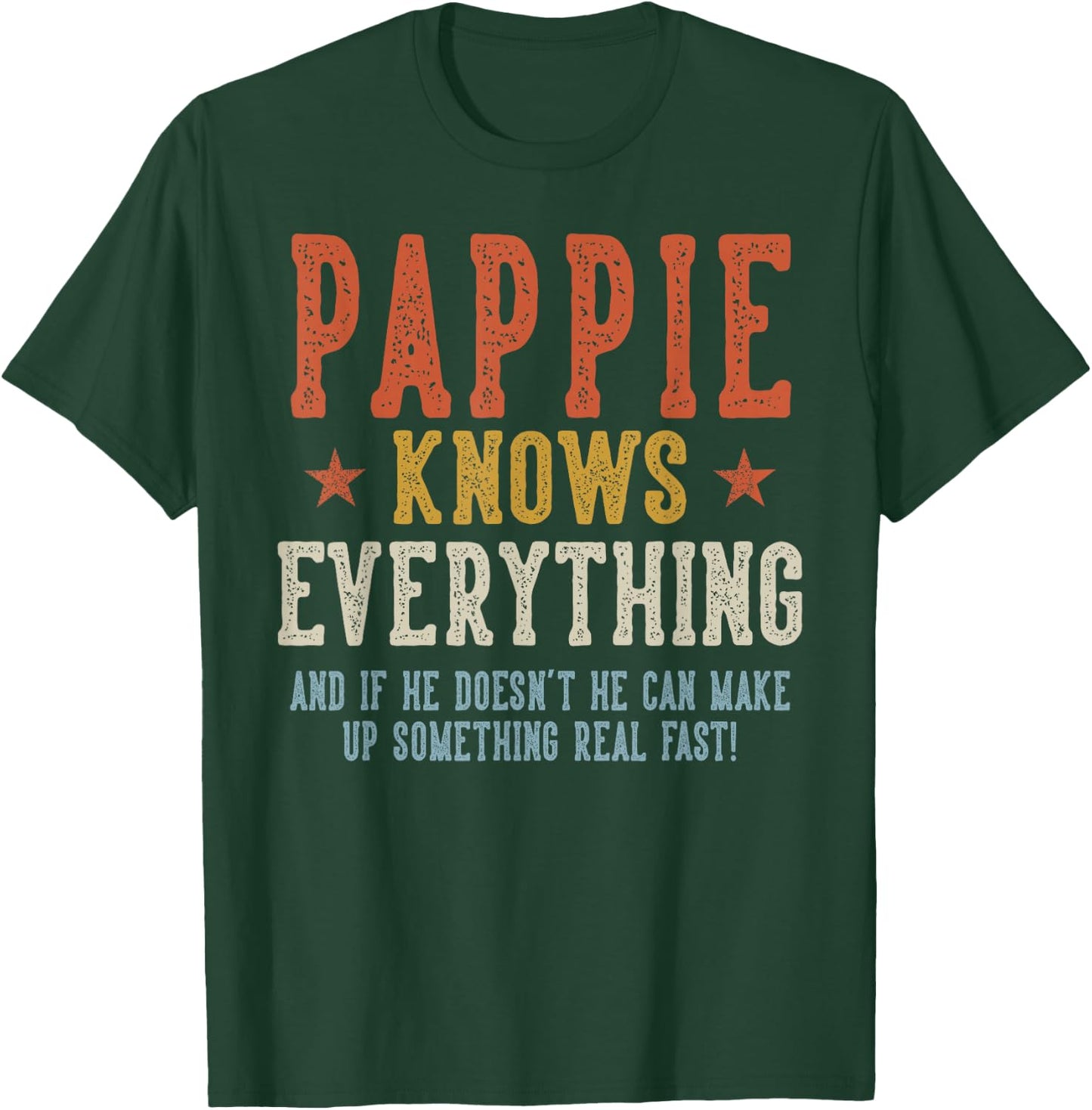 PAPPIE Knows Everything Father's Day Retro Vintage T-Shirt - T-Shirt | Forest