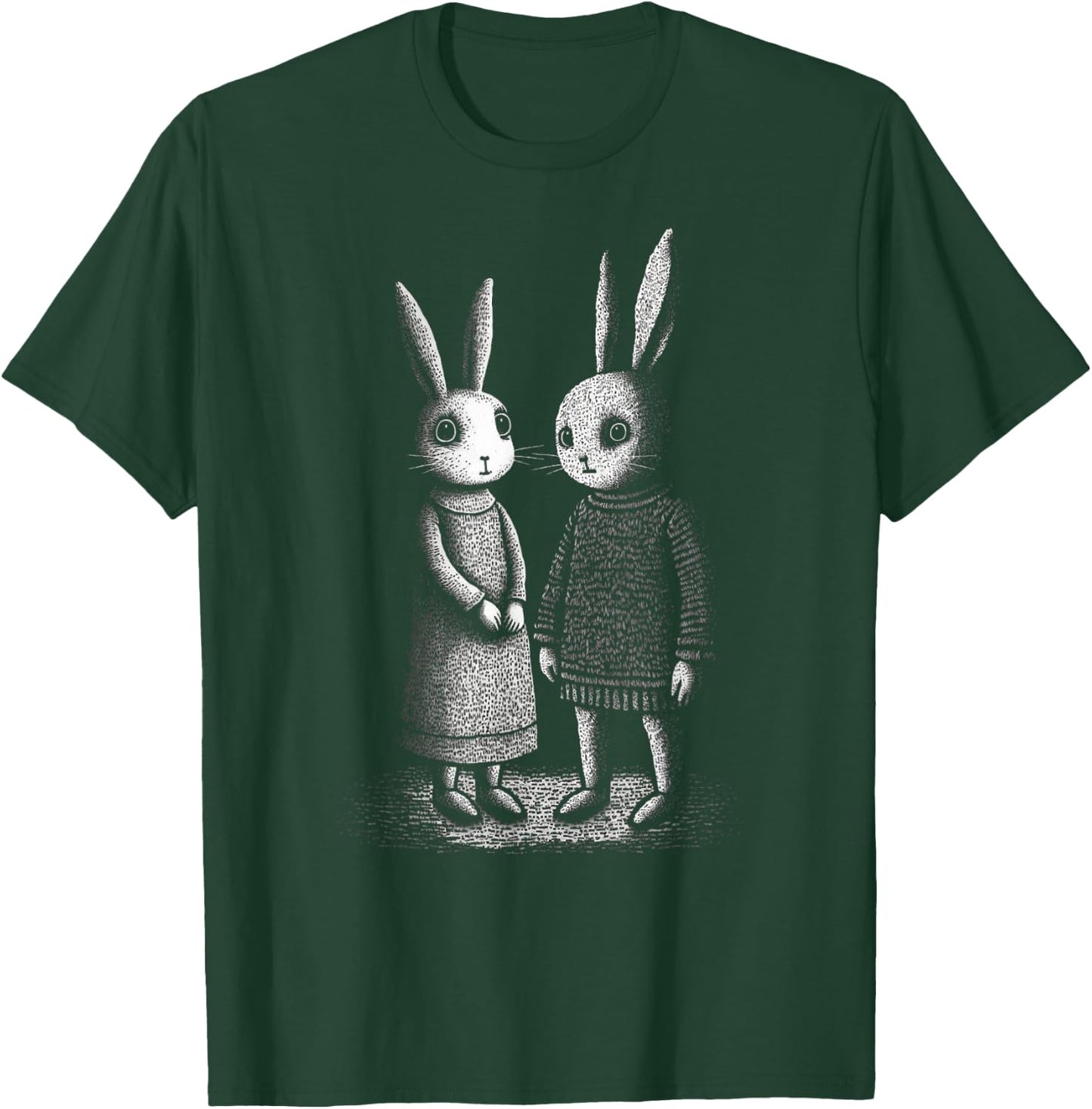 Awkward Creepy Bunny Rabbits Silently Judge You T-Shirt - T-Shirt | Forest