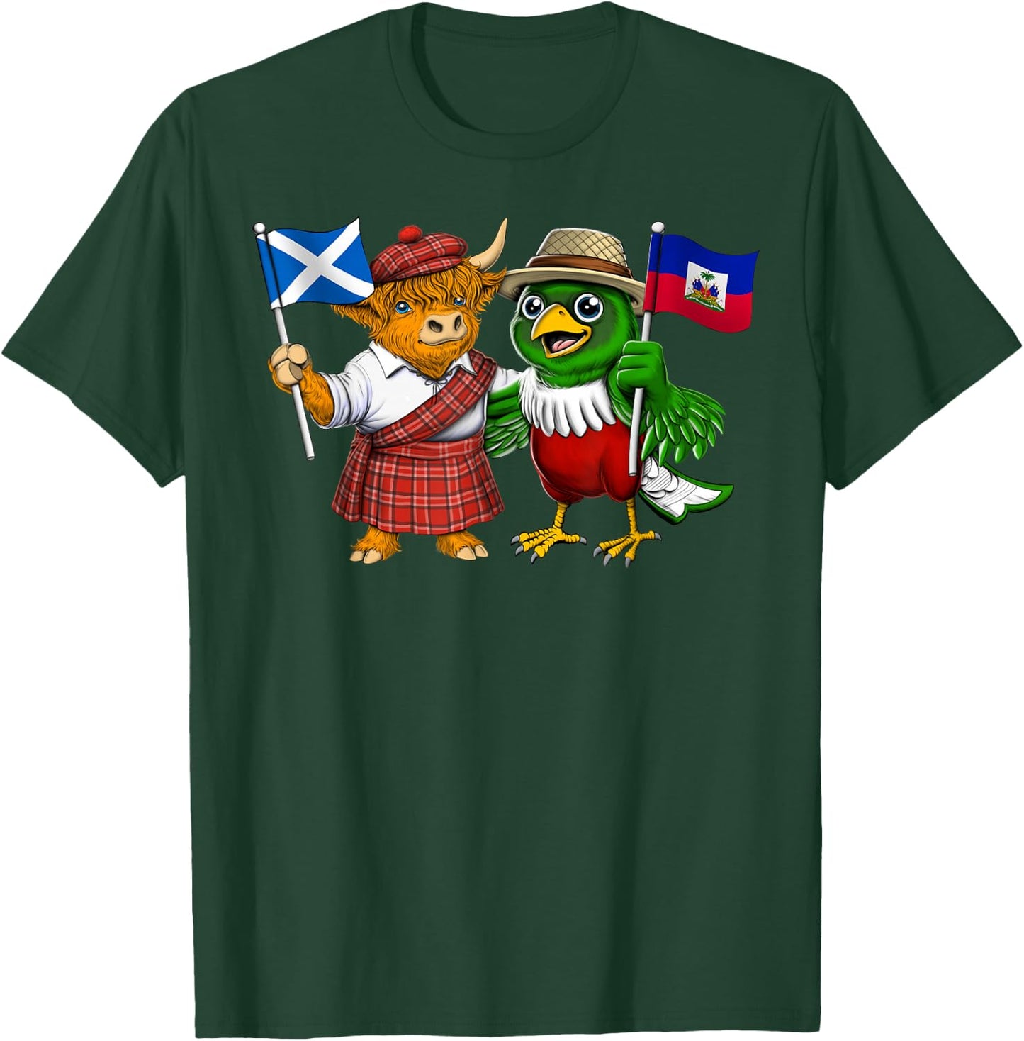Scotland Haiti Flag Scottish Roots Proud Haitian Heritage T-Shirt - T-Shirt | Forest