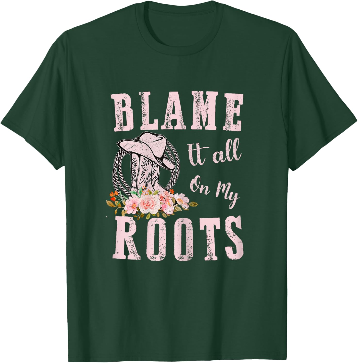Pink Blame It All On My Roots - Country Music Lover Southern T-Shirt - T-Shirt | Forest