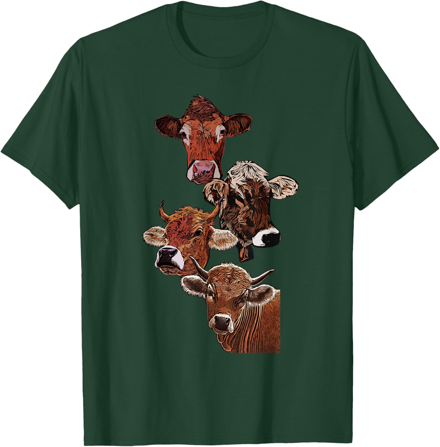 Jersey Kuhmotiv Landwirt Kuh Design Aufdruck mit Rind Grafik T-Shirt - T-Shirt | Forest