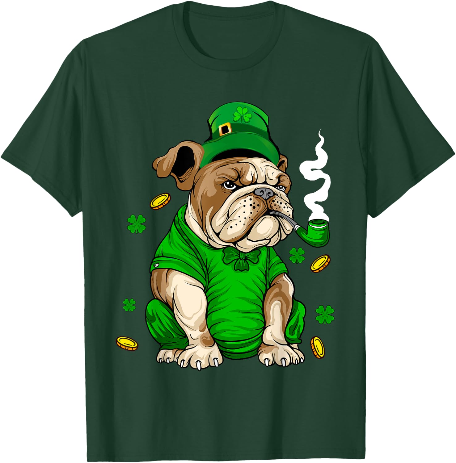 St Patricks day Bulldog Dog irish Saint Patrick Day Women Kids T-Shirt - T-Shirt | Forest