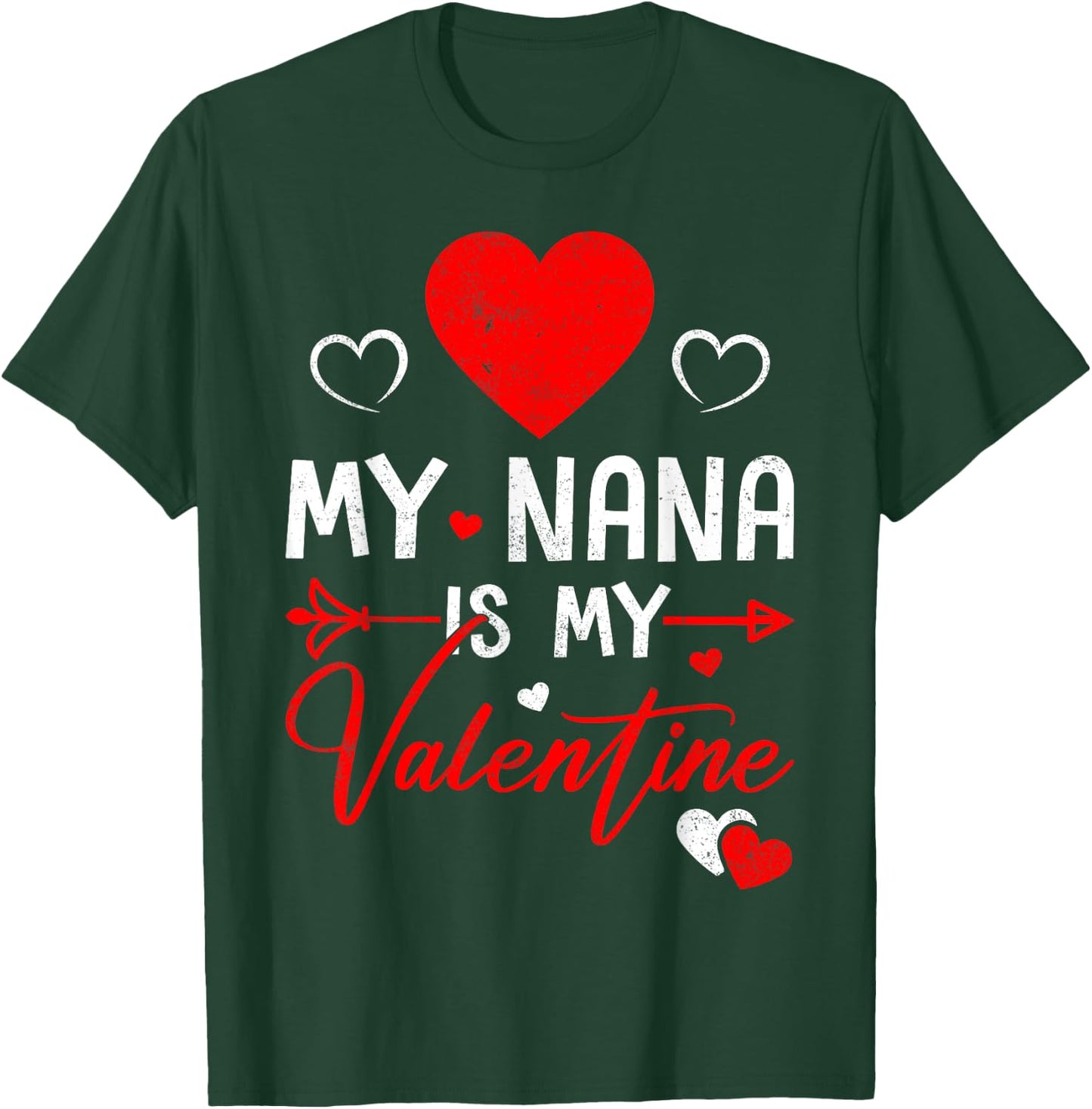 Family Matching Love Heart My Nana Is My Valentine T-Shirt - T-Shirt | Forest