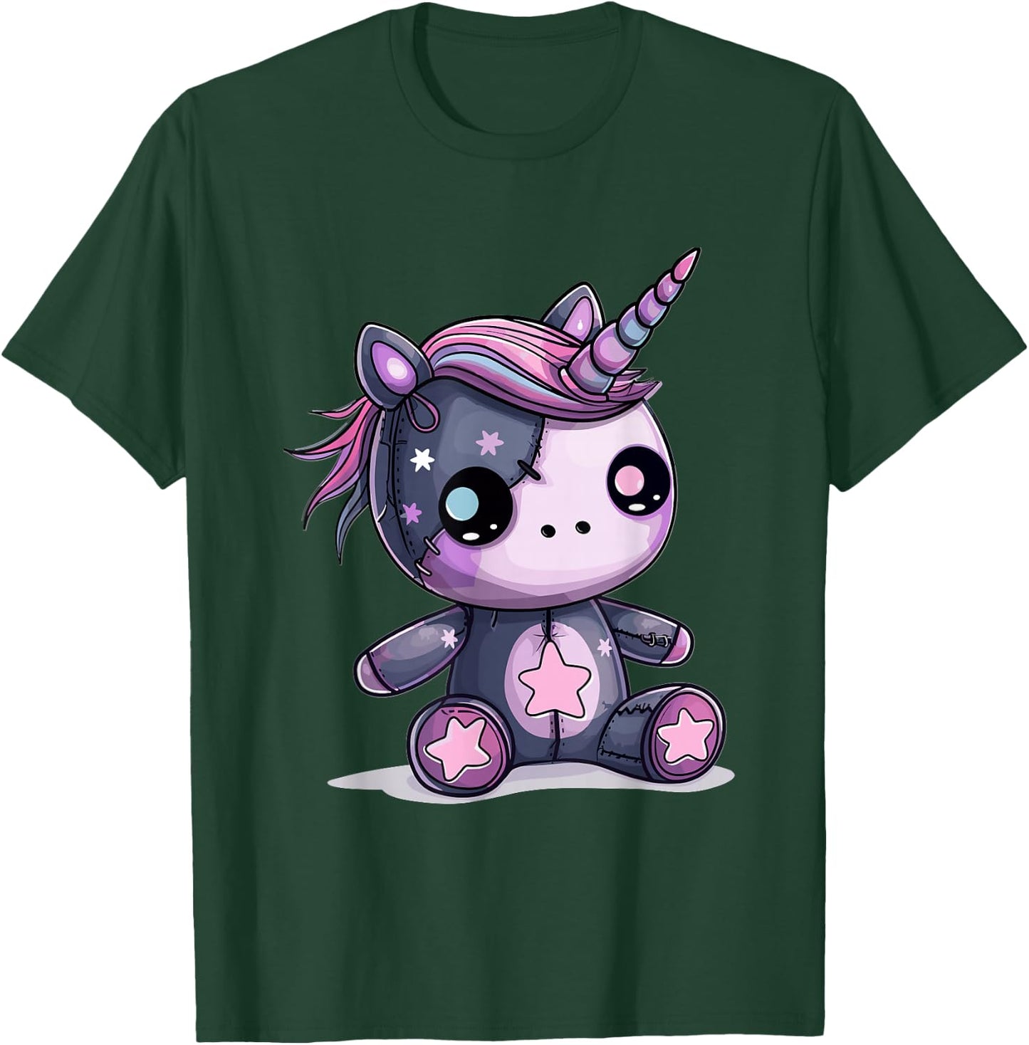 Goth Pastel Cute Creepy Kawaii Unicorn Voodoo Doll T-Shirt - T-Shirt | Forest