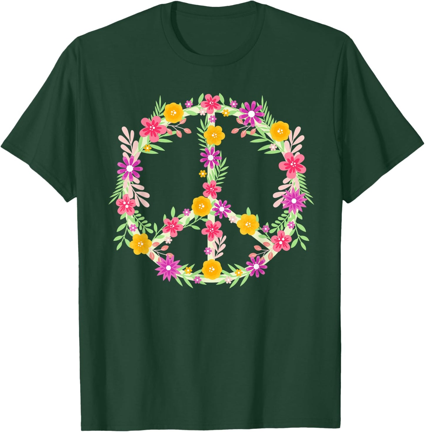 Peace Love Hippie Costume Flower Power Design Retro 60s 70s T-Shirt - T-Shirt | Forest