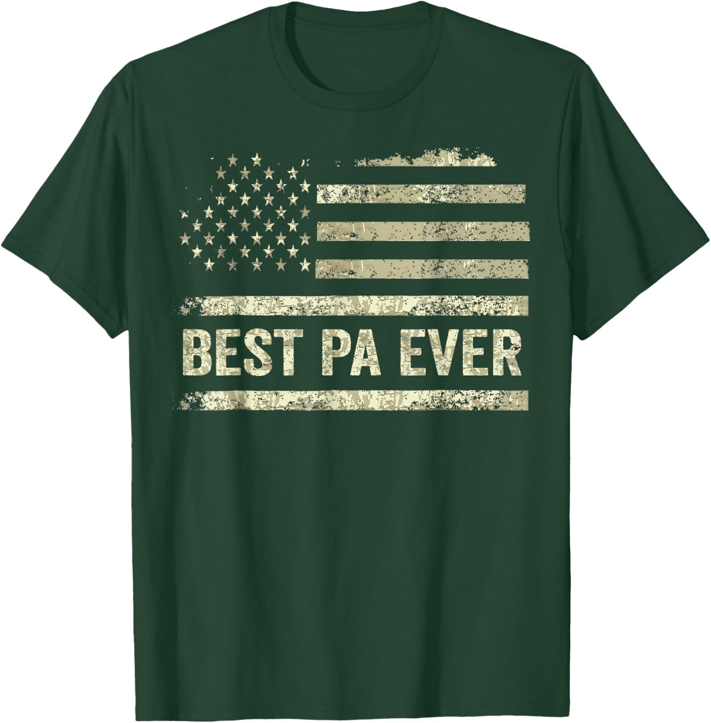 Best Pa Ever With US American Flag Fathers Day T-Shirt - T-Shirt | Forest