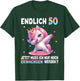 50th Birthday Woman 50 Years Party Outfit Funny Unicorn , black T-Shirt - T-Shirt | Forest