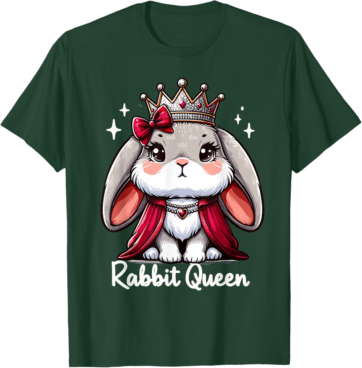Rabbit Queen | Girls Bunny Lover Design | Rabbit T-Shirt - T-Shirt | Forest