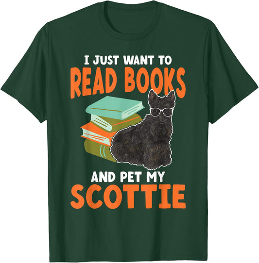 Scottish Terrier Read Books Scottie Dog T-Shirt - T-Shirt | Forest