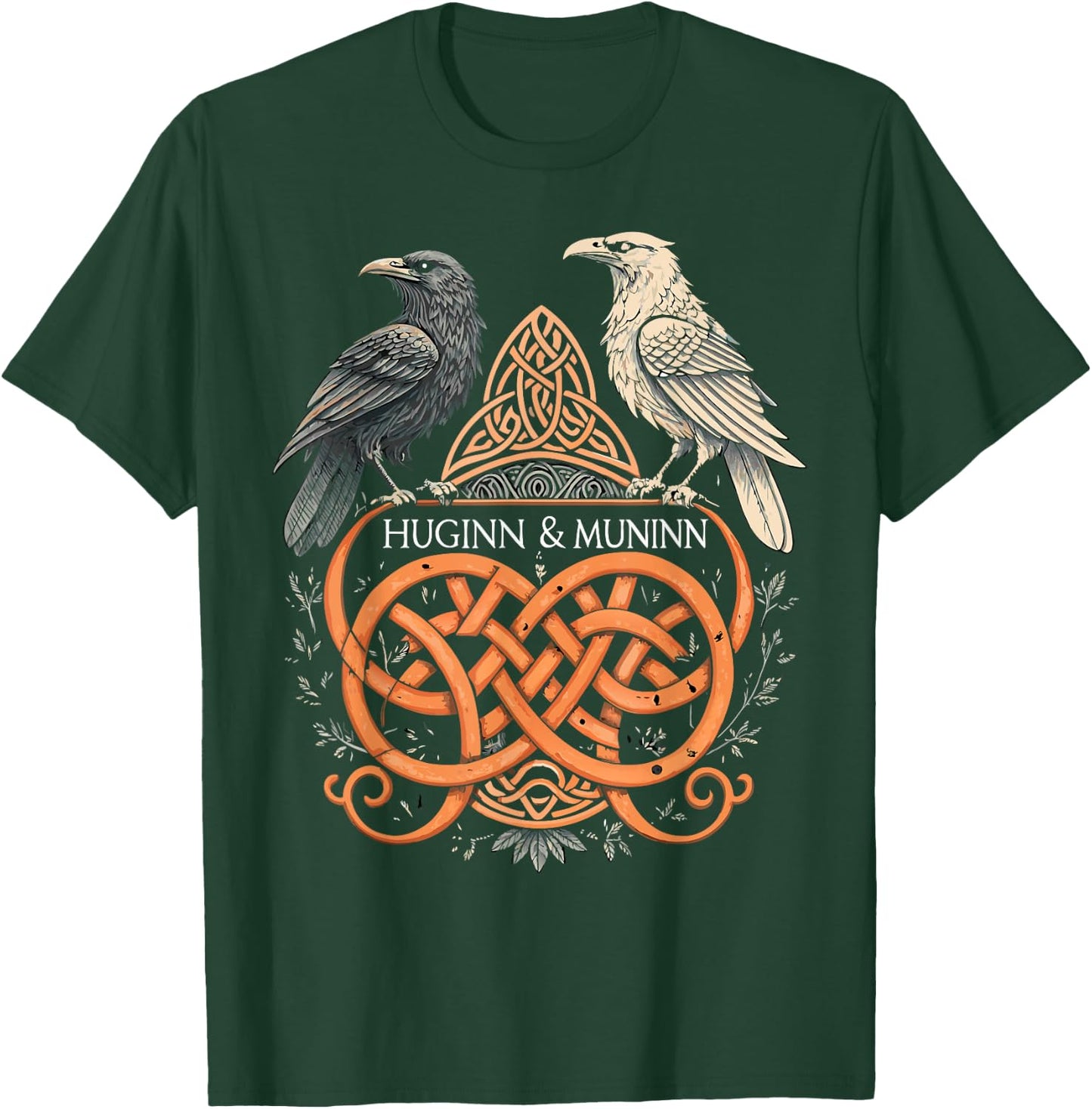 Celtic Knotwork Ravens – Huginn & Muninn Viking T-Shirt - T-Shirt | Forest