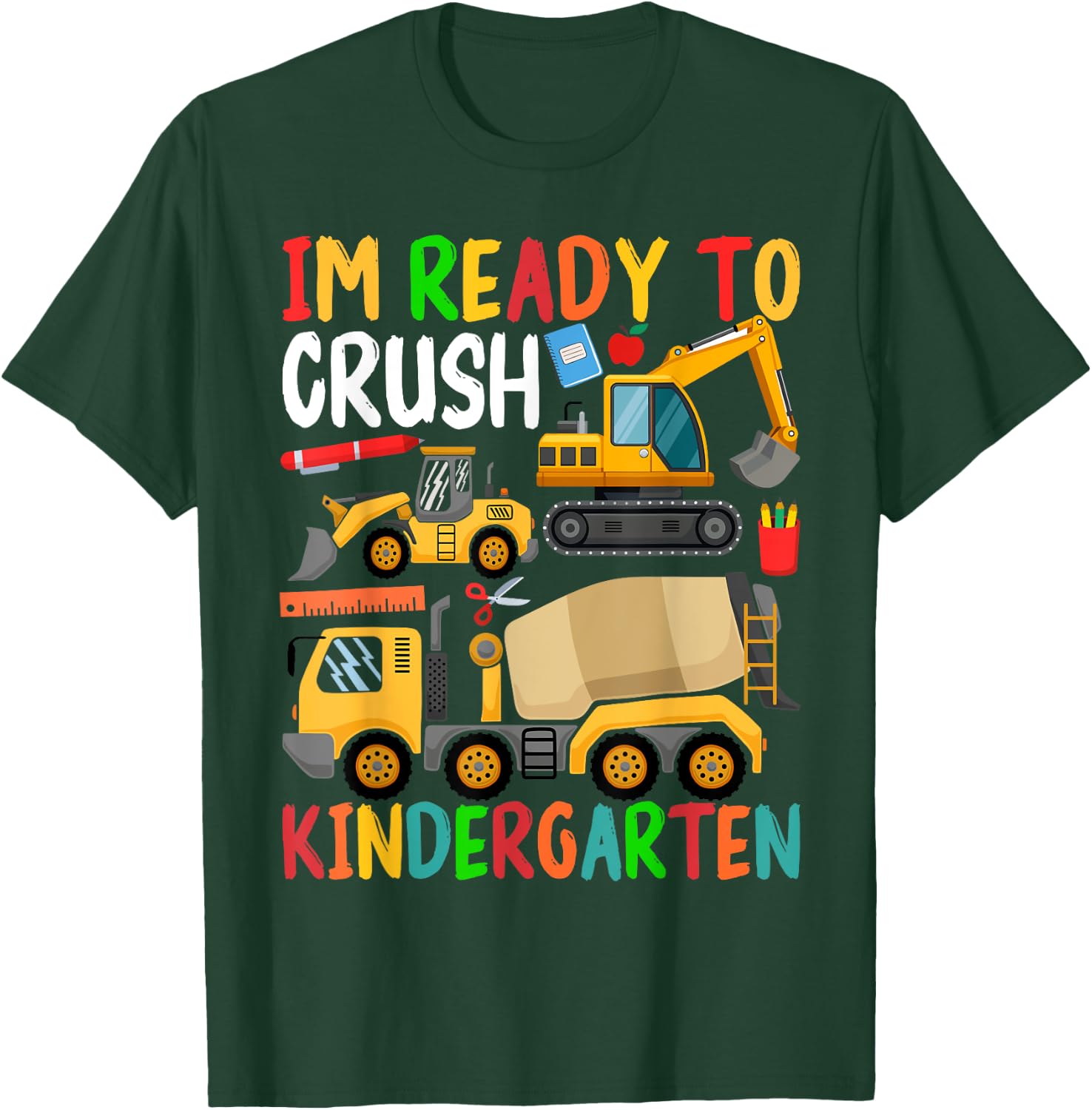 Construction Trucks Im Ready To Crush Kindergarten Boys Kids T-Shirt - T-Shirt | Forest