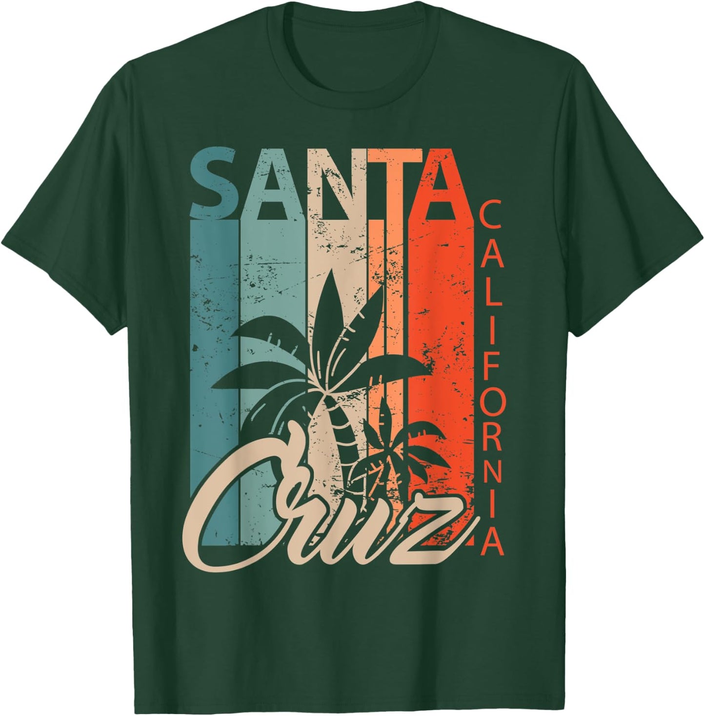Santa Cruz California surfer skater vintage retro 70s T-Shirt - T-Shirt | Forest