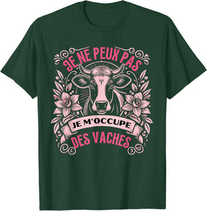 Humor Cow Women Farmer Farmer Cows , Black, S T-Shirt - T-Shirt | Forest
