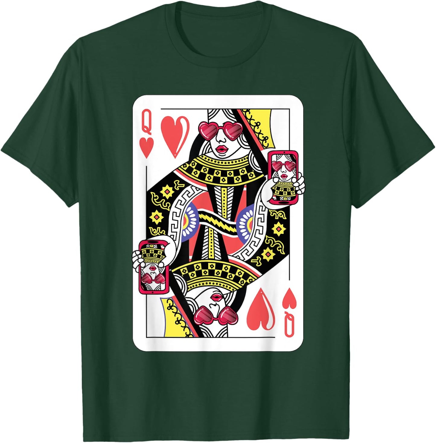 Queen Of Hearts Funny Playing Card Shirt. Poker Costume Gift T-Shirt - T-Shirt | Forest