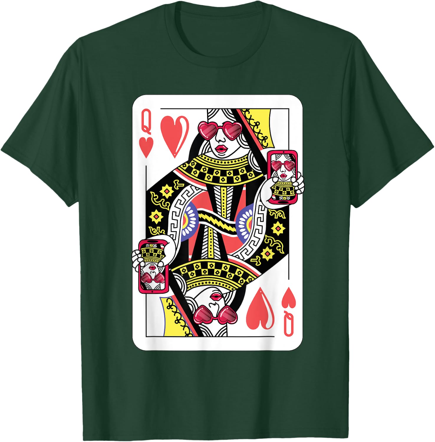 Queen Of Hearts Funny Playing Card Shirt. Poker Costume Gift T-Shirt - T-Shirt | Forest