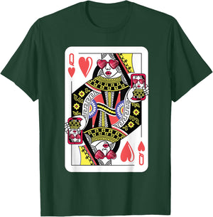 Queen Of Hearts Funny Playing Card Shirt. Poker Costume Gift T-Shirt - T-Shirt | Forest