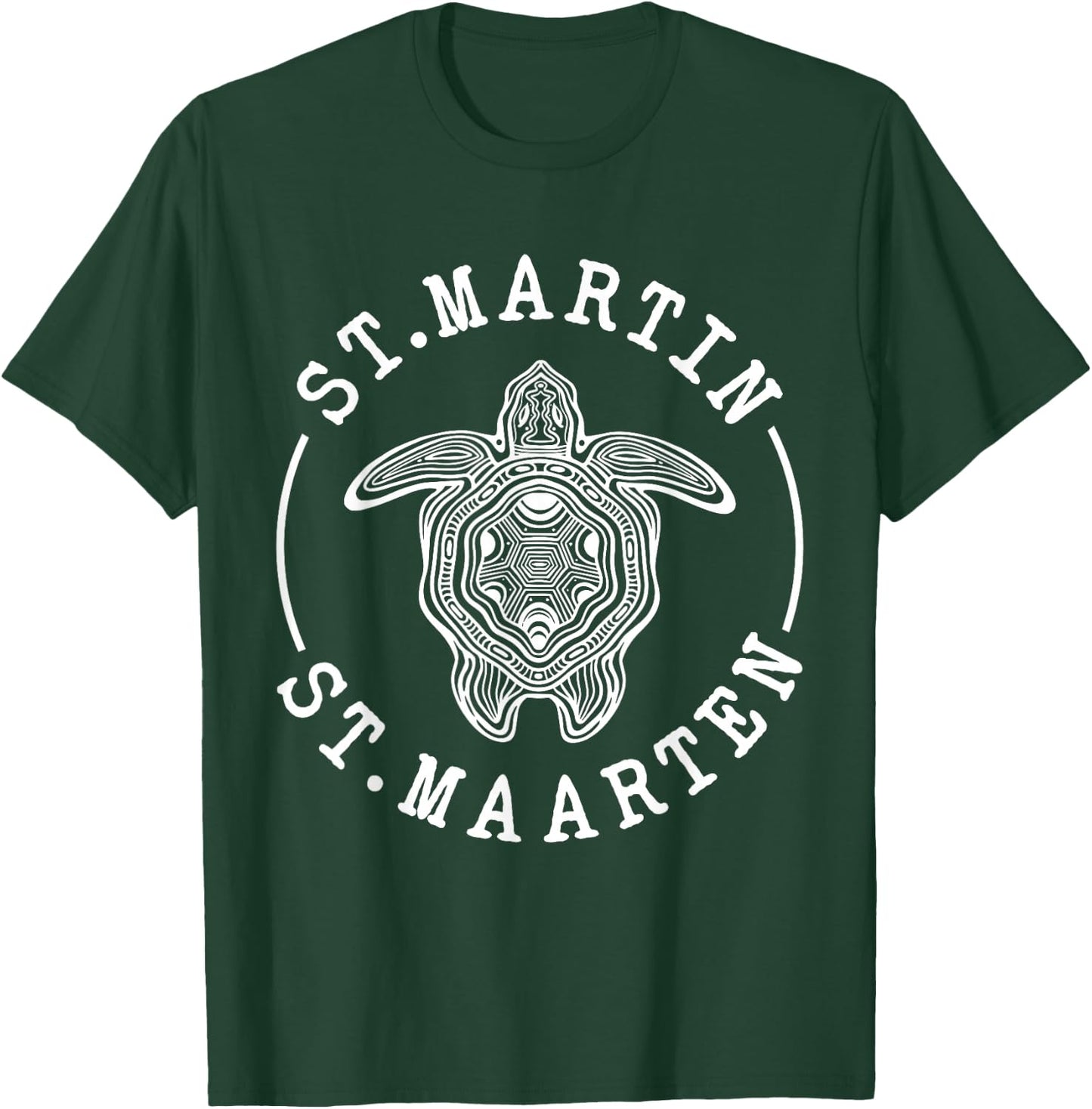 St. Martin St Maarten Turtle Caribbean Beach Vacation T-Shirt - T-Shirt | Forest