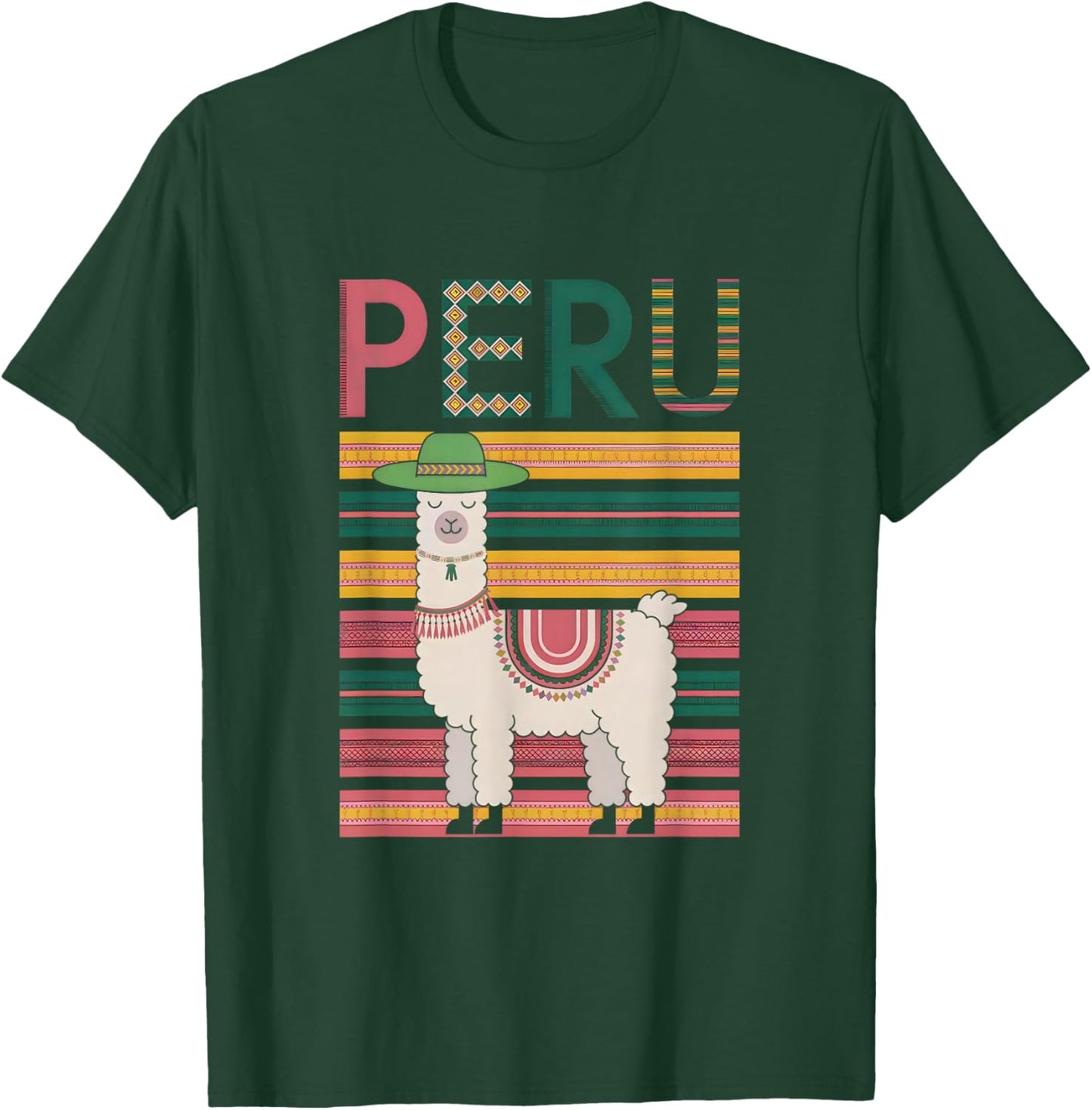 Lovely Peruvian Llama from Peru - Fun Design from Peru T-Shirt - T-Shirt | Forest