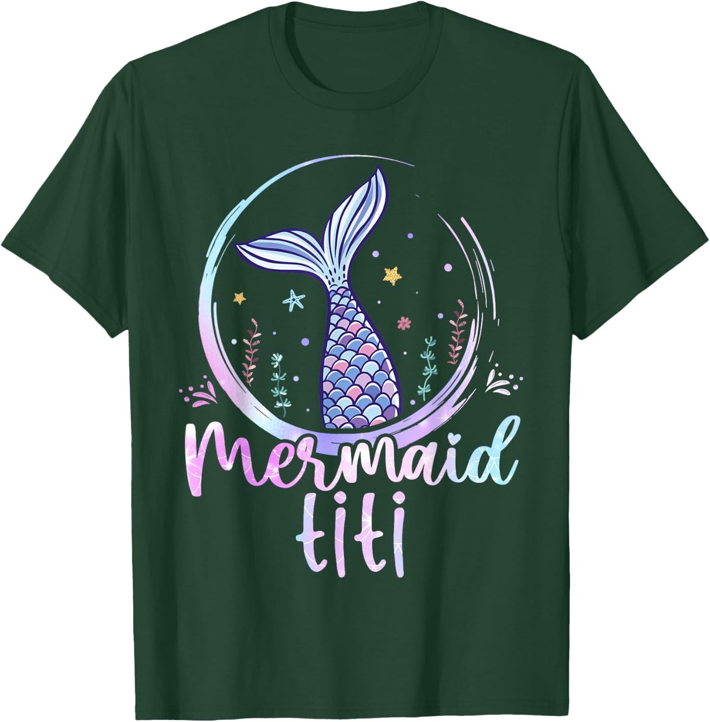 Mermaid Titi Birthday Mermaid Girls Beach Mermaid Tail T-Shirt - T-Shirt | Forest