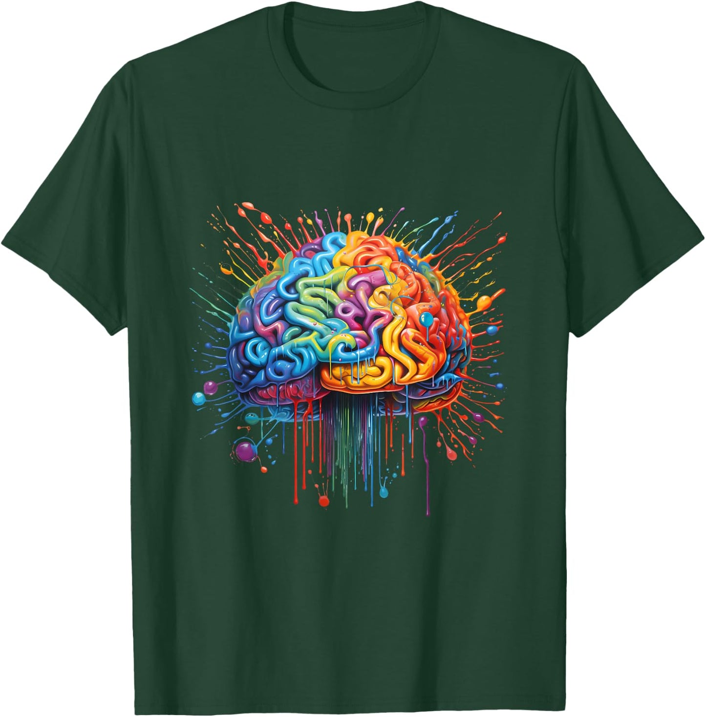 Colourful Artistic Brain - ADHD Autism , black T-Shirt - T-Shirt | Forest