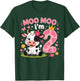 Moo Moo I'm Two 2nd Birthday Cute Cow T-Shirt - T-Shirt | Forest