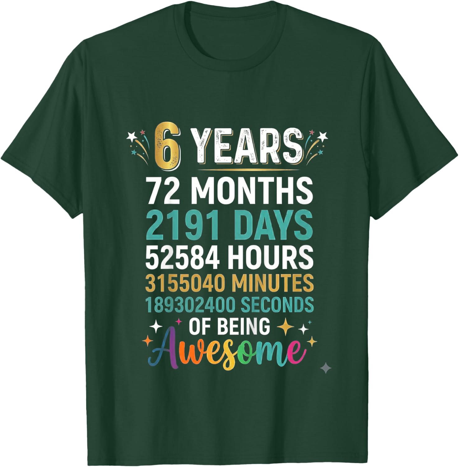 6th Birthday 6 Years Old Kids Boy Girl T-Shirt - T-Shirt | Forest