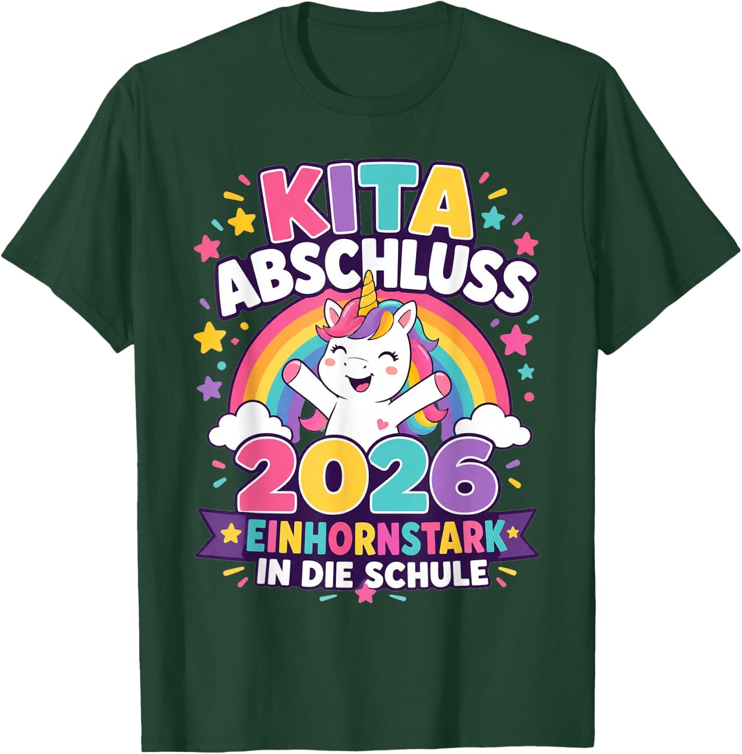 Kita Abgängerin 2026 Einhorn Mädchen T-Shirt - T-Shirt | Forest
