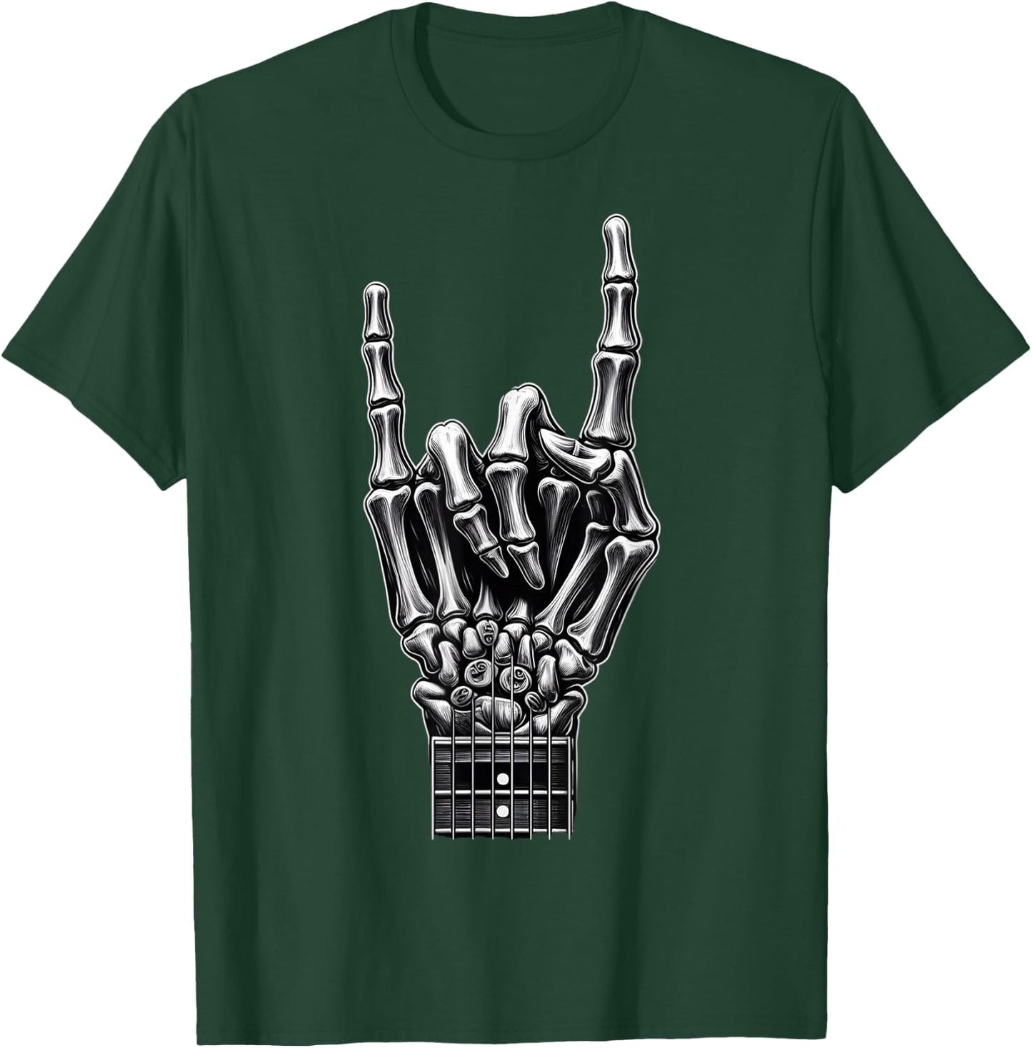Cool Rock Skeleton Hand Pattern , Black, S T-Shirt - T-Shirt | Forest