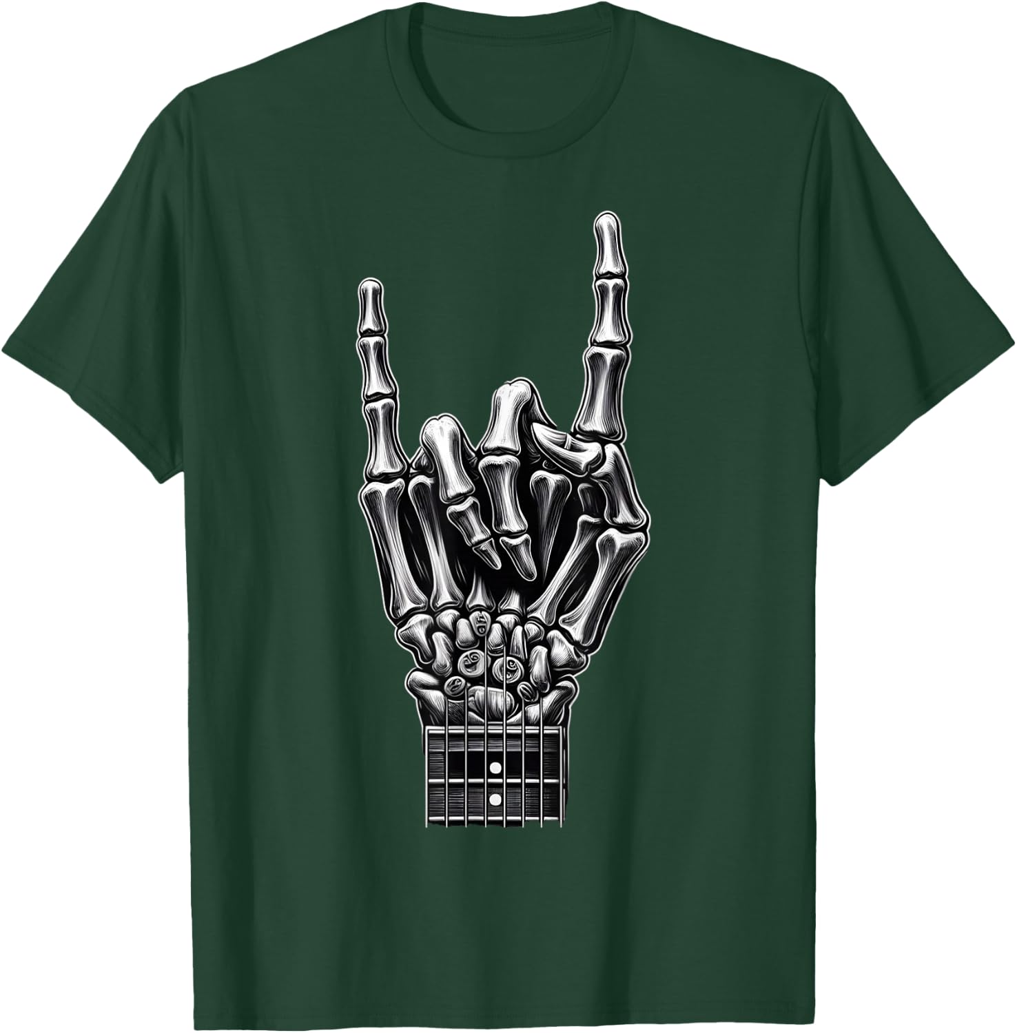 Cool Rock Skeleton Hand Pattern , Black, S T-Shirt - T-Shirt | Forest