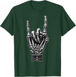 Cool Rock Skeleton Hand Pattern , Black, S T-Shirt - T-Shirt | Forest