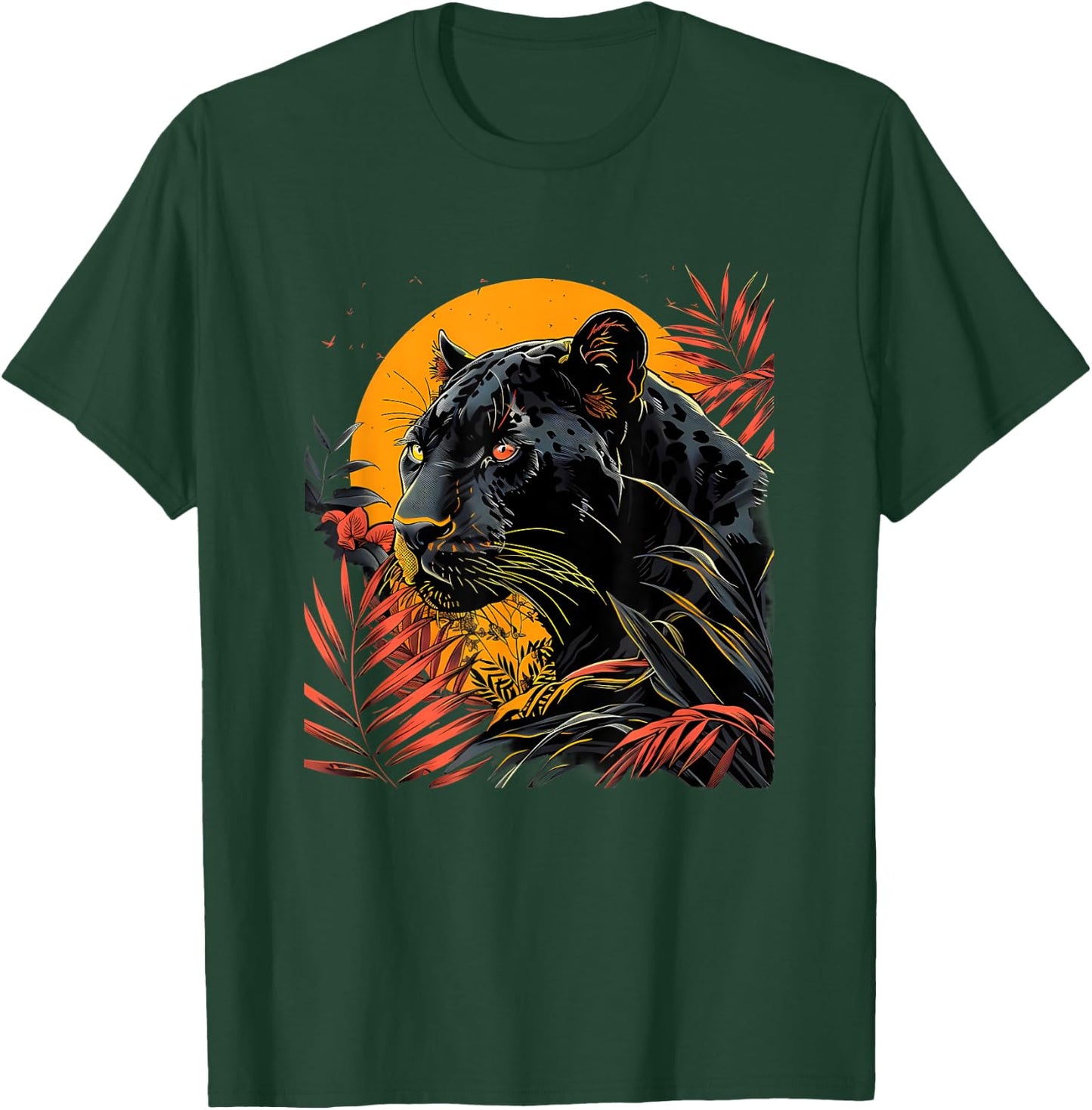 Panther Moon Artwork Wildlife Panther Lover Animal Art T-Shirt - T-Shirt | Forest