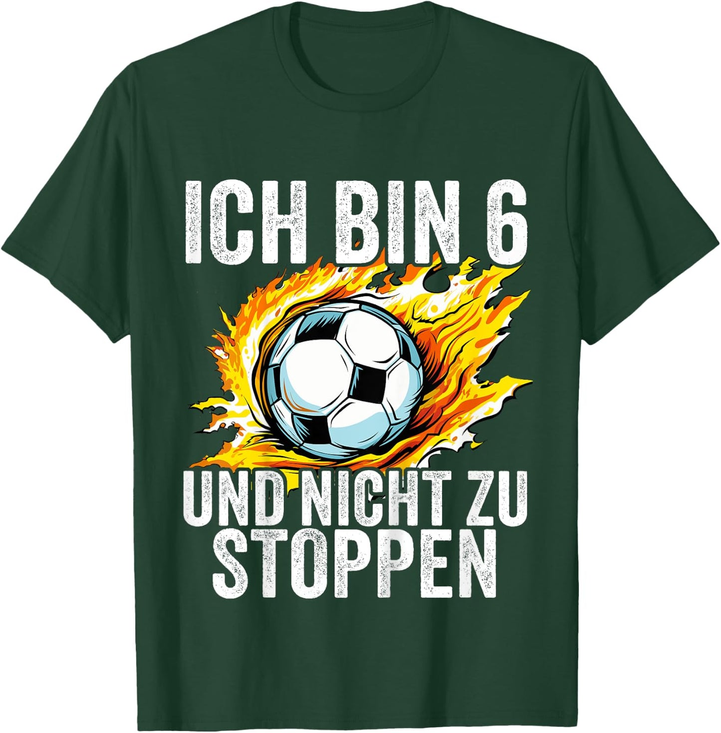 Kinder 6. Geburtstag Jungs 6 Jahre Junge Fußball Fußballer Sechs T-Shirt - T-Shirt | Forest