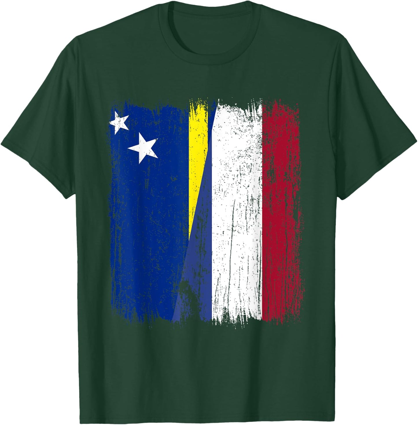 Curacao Holland Half Flag Curacaoan Dutch Heritage T-Shirt - T-Shirt | Forest