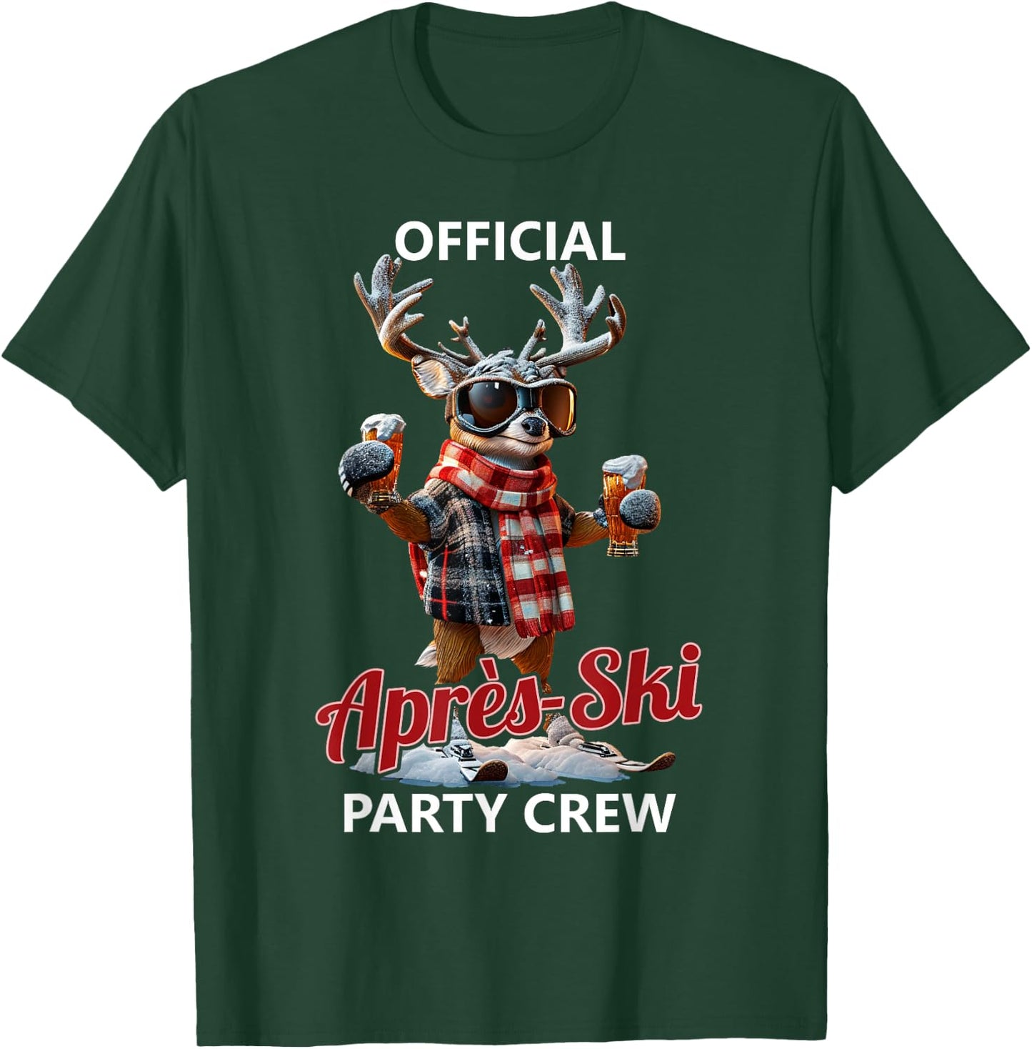 Skiing Official Après-Ski Party Crew T-Shirt - T-Shirt | Forest