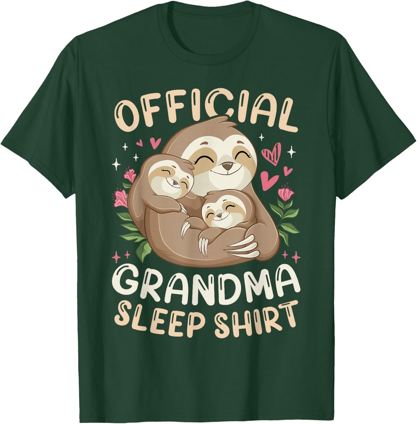 Official Grandma Sleep Shirt, Mother's Day Sloth & Children T-Shirt - T-Shirt | Forest