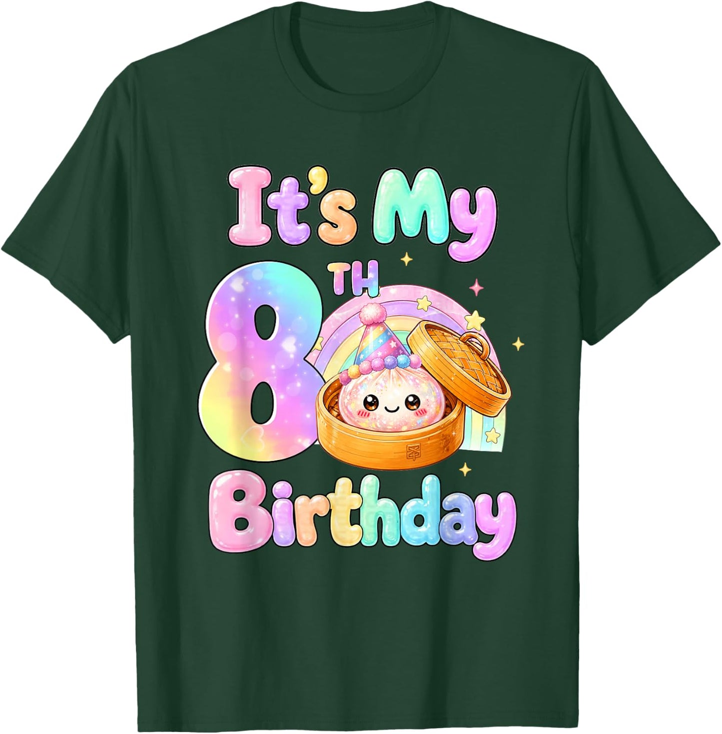 It's My 8th Birthday Kawaii Dumpling Anime Birthday Party T-Shirt - T-Shirt | Forest