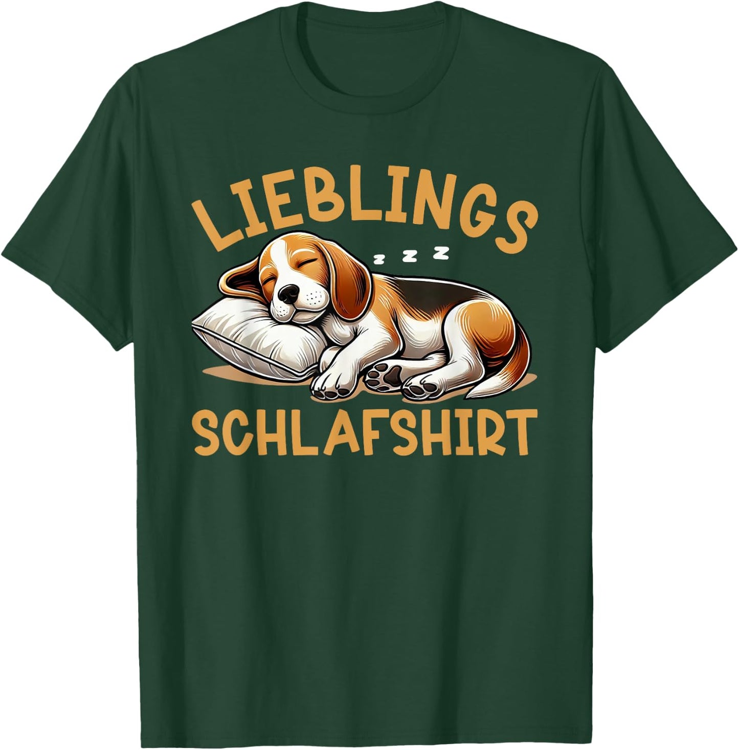 Official Sleep Shirt Funny Beagle Dog Pyjama , black T-Shirt - T-Shirt | Forest