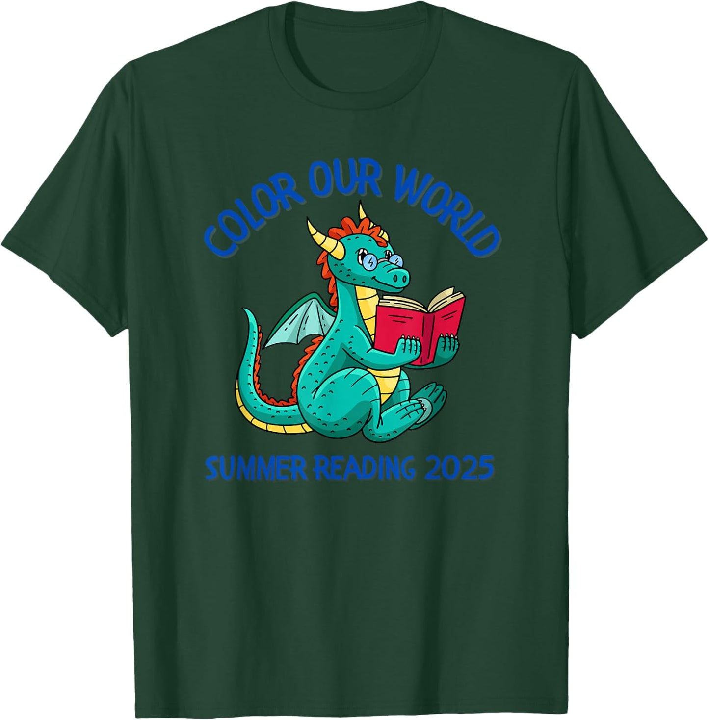 Color Our World Summer 2025 Summer Reading Program Dinosaur T-Shirt - T-Shirt | Forest