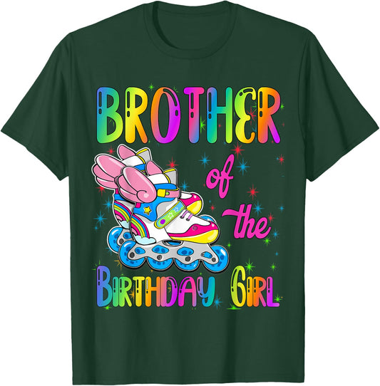 Brother of the Birthday girl Rolling skate Family Party T-Shirt - T-Shirt | Forest