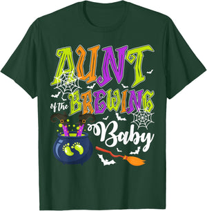 Aunt of Brewing Baby Matching Family Halloween Baby Shower T-Shirt - T-Shirt | Forest