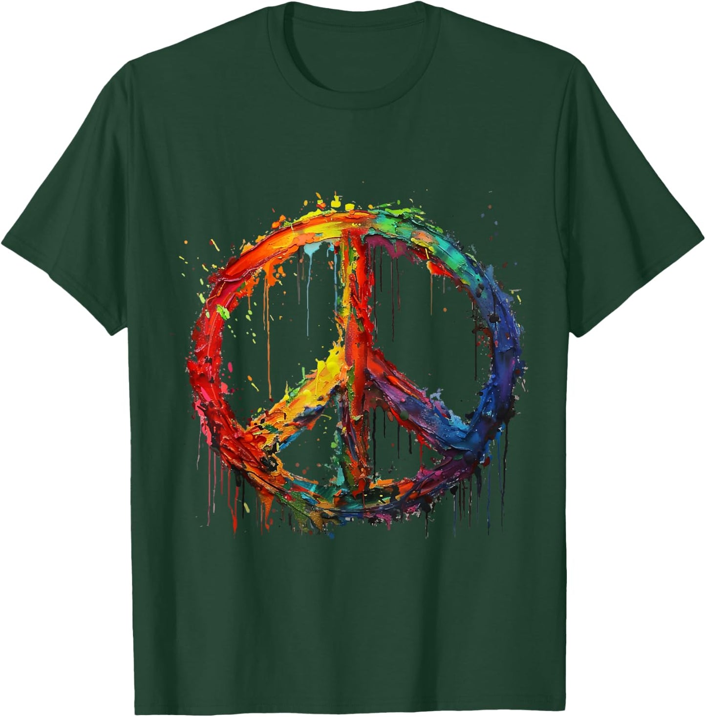Peace Love Hippie Costume Peace Symbol 60s 70s , Black, S T-Shirt - T-Shirt | Forest
