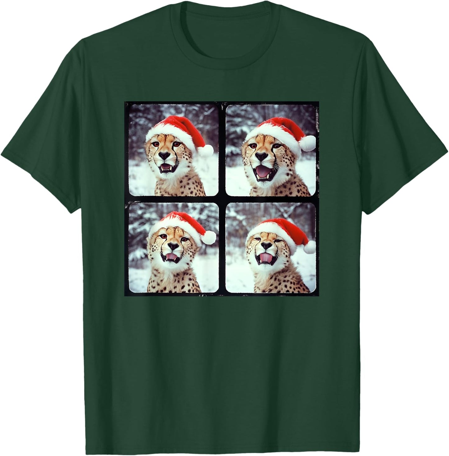 Christmas Winter Wonderland Cheetah T-Shirt - T-Shirt | Forest